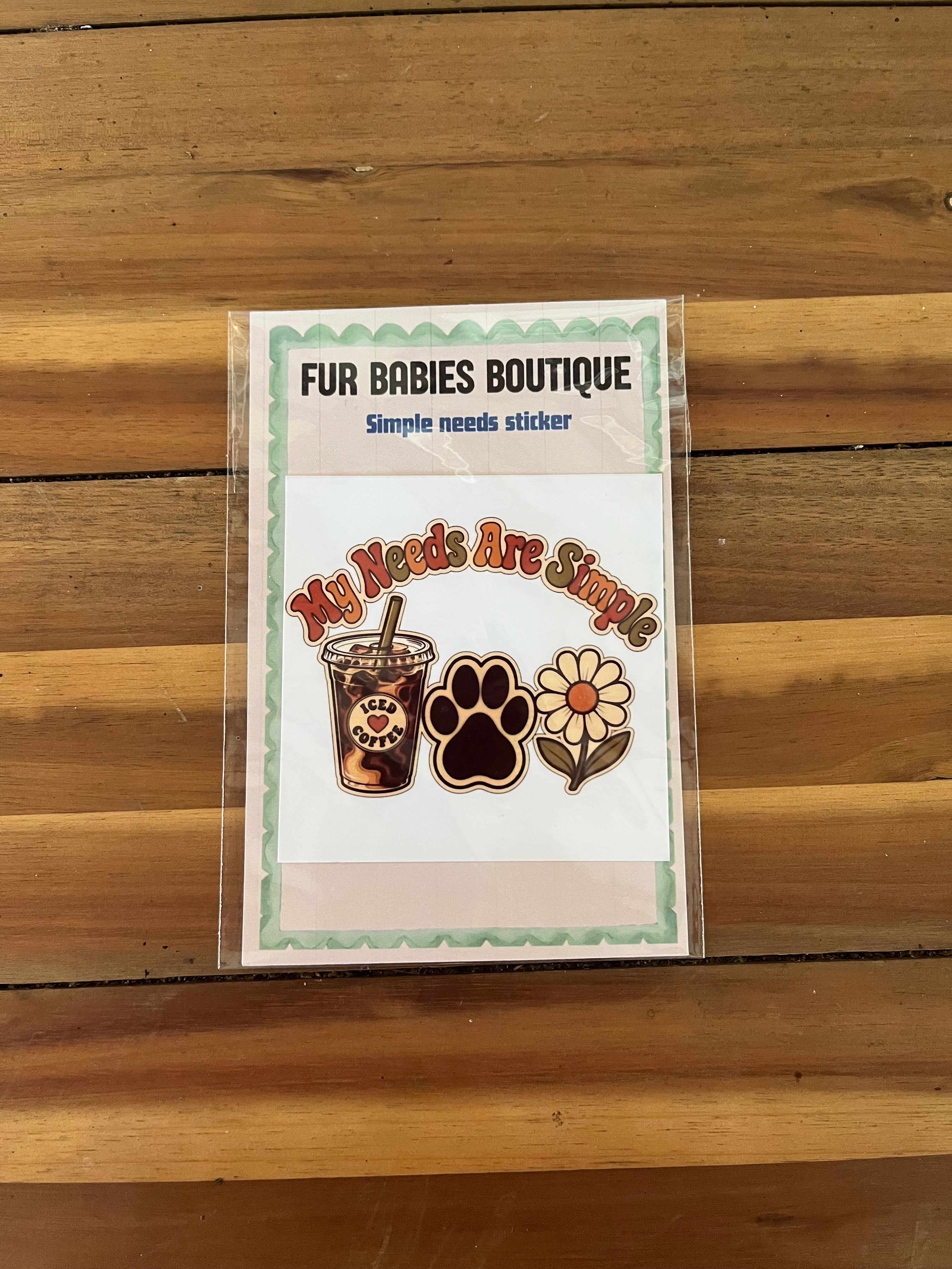 Simple needs sticker